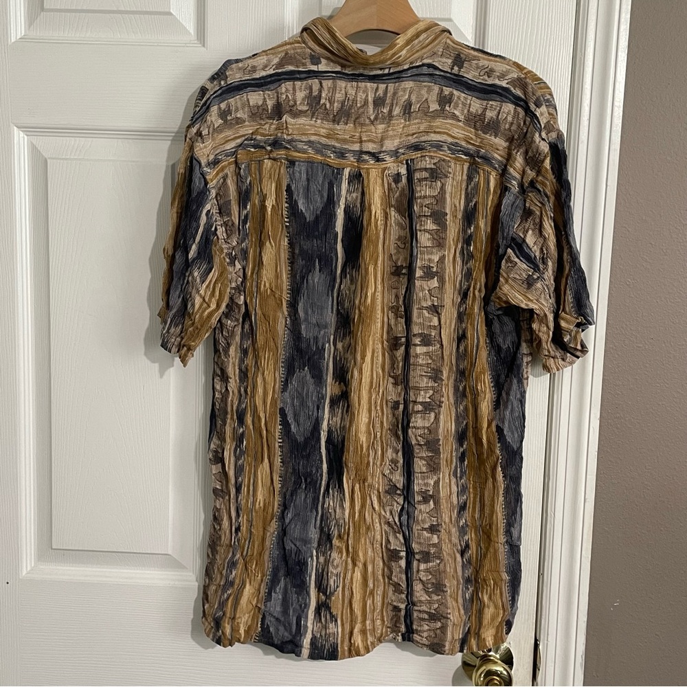 Gabicci Shirt Men’s Large Short Sleeve Button Up All Over Multicolor Abstract - Picture 4 of 8